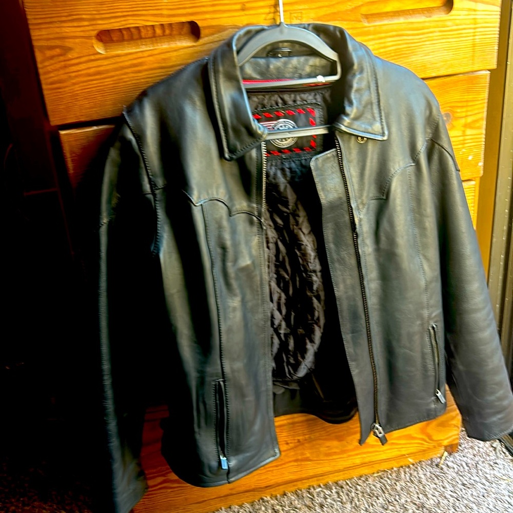 Milwaukee heavy leather riding jacket